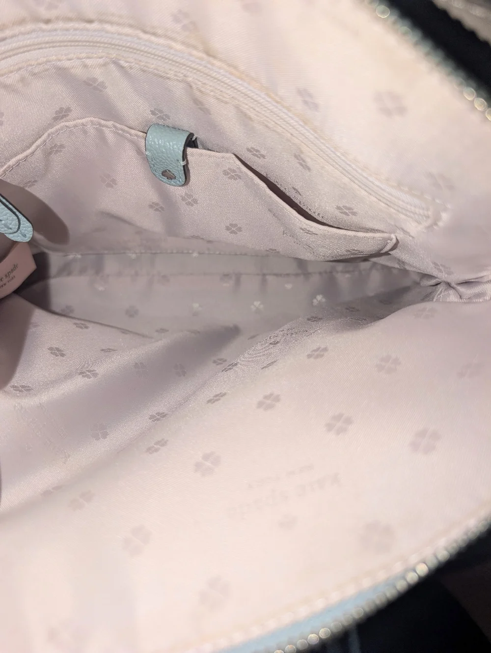 Kate Spade Light Blue Pebbled Leather Tote Purse with Crossbody Strap